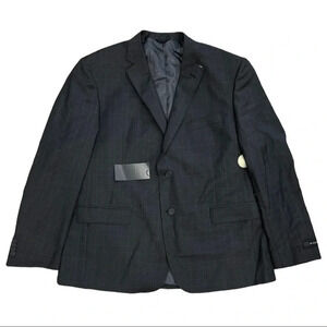 JB Britches Charcoal Plaid Wool Two Button Logan Blazer 46R